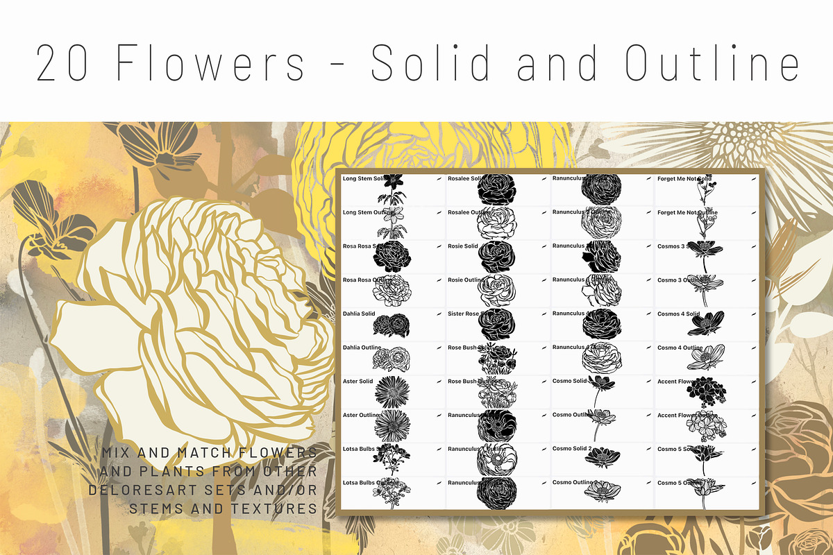 Floral Procreate Stamp Brushes 7, a Brushes & More by DeloresArt (Photo 2 of 12)
