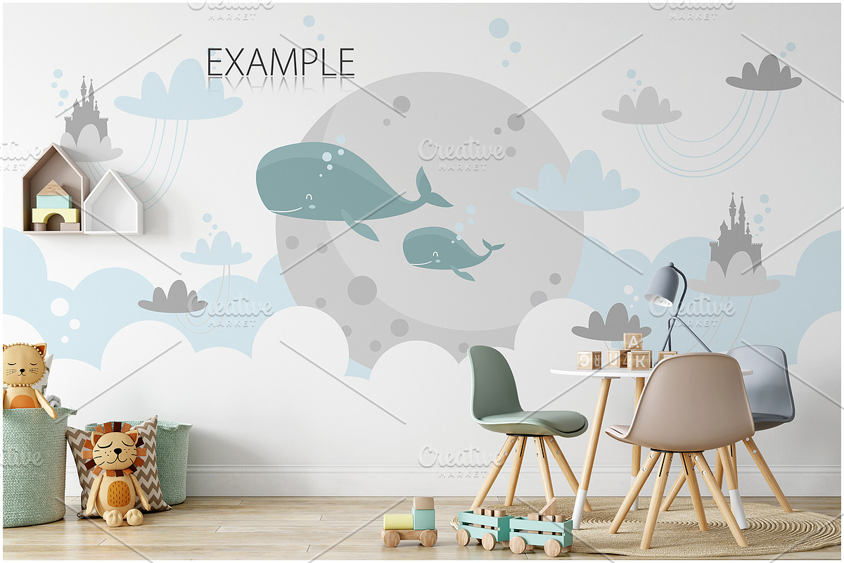 Kids Frames & Wall Mockup Bundle - 5, a Print Template by Yuri-U (Photo 10 of 32)