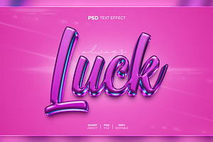 Luck 3D Editable Text Effect