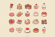 Kawaii Valentines Desserts clipart, a Food Illustration by Blumensdiary (Thumbnail 2 of 6)