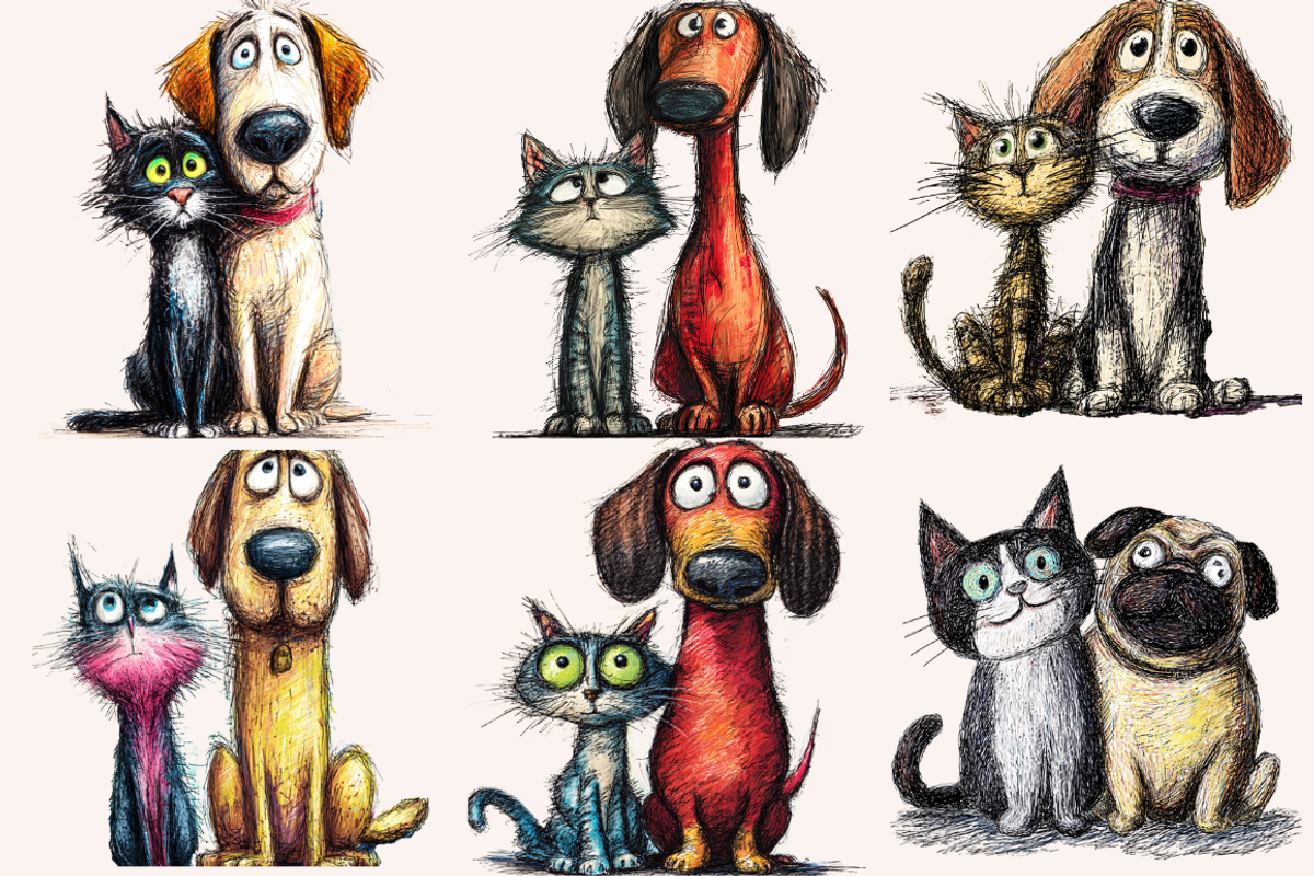 Quirky Dogs & Cats Illustrations, an Animal Illustration by PrintHaven Designs (Photo 6 of 9)