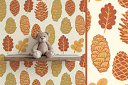 Pine cones & acorns Clipart patterns, a Seasonal Illustration by Carpet Tapete Pretzel (Thumbnail 10 of 13)