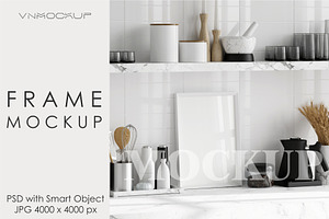 Kitchen Frame Mockup PSD JPG, a Poster Template by VNmockup