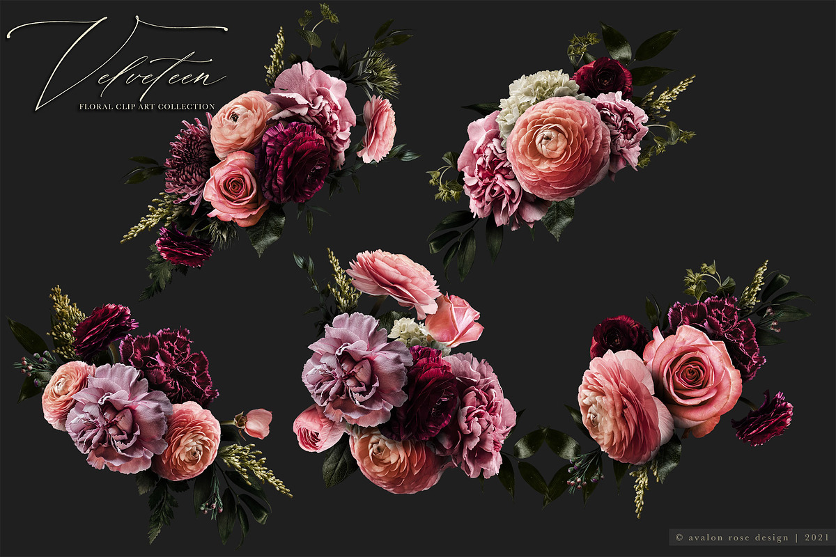 Velveteen Floral Clip Art Collection, an Object Graphic by Eclectic Anthology (Photo 13 of 19)