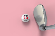 Golf Ball Logo Mockup - 6 views, a Merchandise Mockup by Illusiongraphic (Thumbnail 7 of 14)