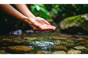 Hands cupping crystal clear stream, an Animal Photo by Igor Tichonow