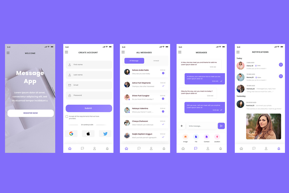 Messaging, Unread Messages, Chat App, an App Template by nagaredesignstudio (Photo 2 of 2)