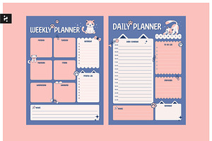 Cute Cat Weekly Daily Planner