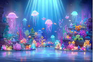 In a darkened aquatic exhibition, an Animal Photo by ZinetroN
