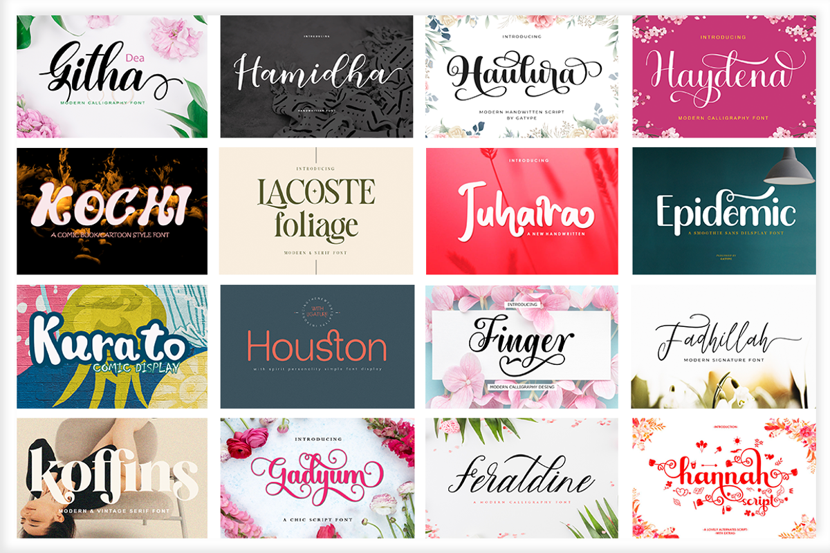 The Huge Font Bundle, a Script Font by Gatype (Photo 7 of 11)