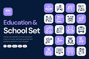 School Education Icons Set, a Solid Icon by Vectors Market (Thumbnail 1 of 8)