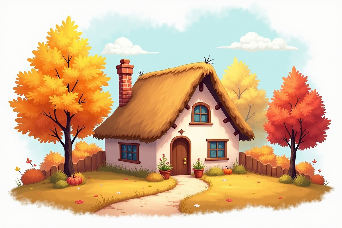 Dreamy Autumn Cottage Clipart Bundle, an Illustration by BIPLOB EXPERT (Photo 5 of 13)