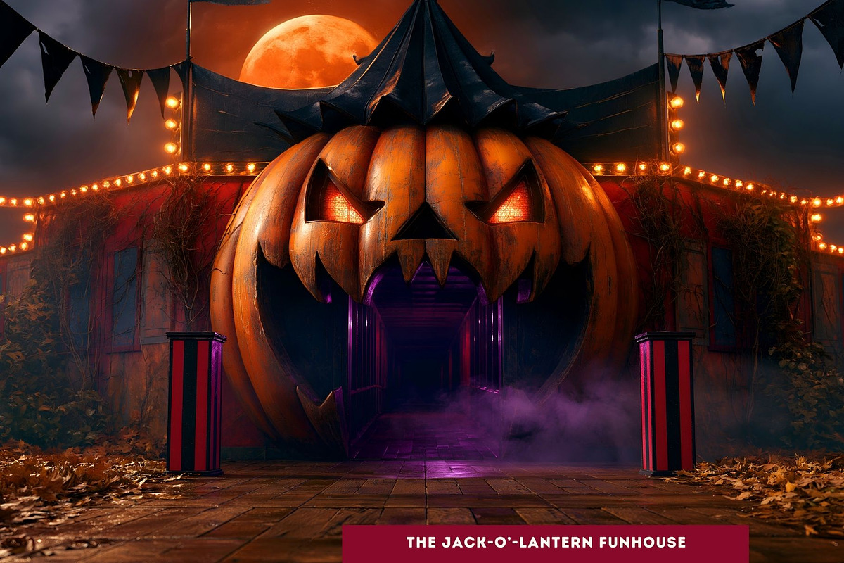Hallowmere Halloween Backgrounds, a Seasonal Illustration by ThatsDesignArt (Photo 9 of 16)