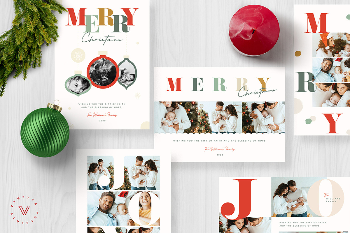 Colourful Typography Christmas Card, a Card Template by Vynetta (Photo 1 of 3)