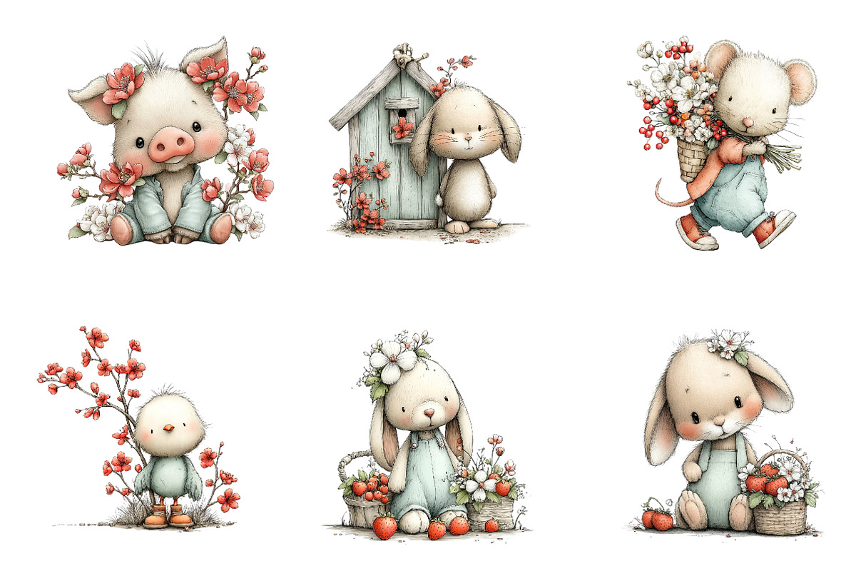 Whimsical Spring Clipart, an Illustration by CreationArt (Photo 7 of 7)