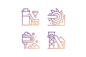 Coal mining process pixel perfect, an Icon by IMG Visuals