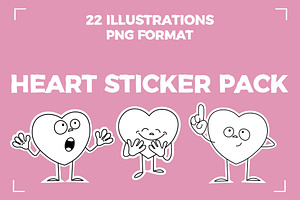 HEART STICKER PACK (22 elements), an Emoji Icon by Bonfloret Studio
