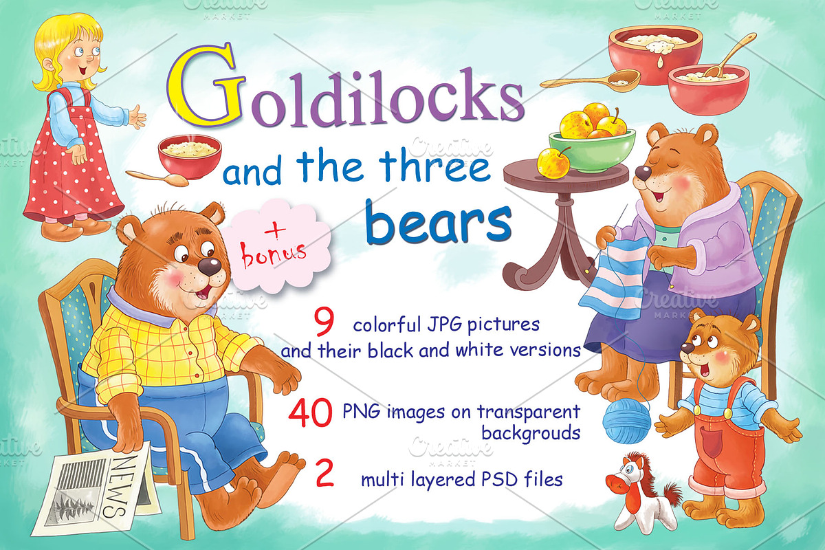 Goldilocks and the three bears, an Animal Illustration by Haso (Photo 1 of 10)