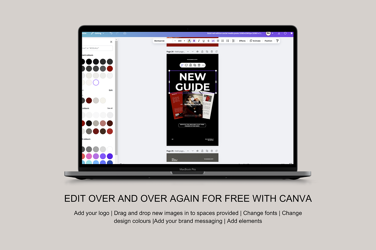 CANVA Bold Red Insta Posts & Stories, a Social Media Template by thebusinessoutfit (Photo 8 of 28)