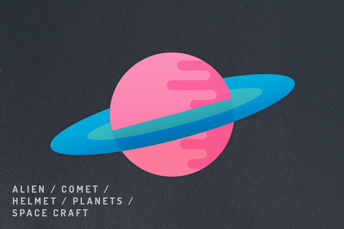 12 Vibrant Space Icons, an Outline Icon by Milktoast (Photo 9 of 12)