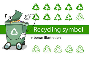 Recycle Symbol. Eco Sign Triangle., a Solid Icon by Plaid4You