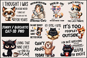 Funny Cat Sarcastic Sassy Bundle Png, an Illustration by Designworld (Thumbnail 1 of 11)