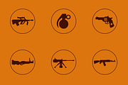 Firearms simple icons, an Outline Icon by Palau (Thumbnail 2 of 3)