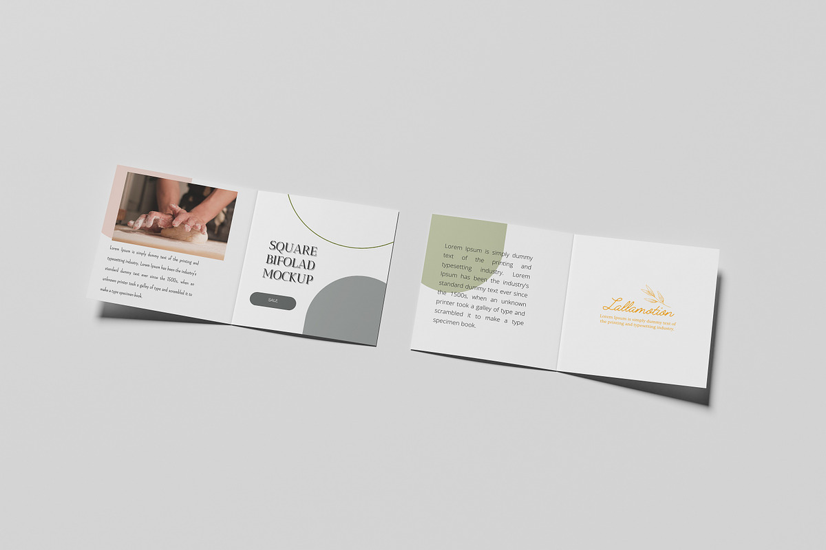 SQUARE BIFOLD MOCKUP, a Print Template by Akaimockup (Photo 7 of 8)