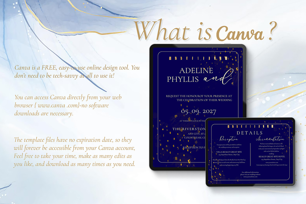 Canva *Elegant Wedding* Invitation, an Invitation Template by ElladesignCo (Photo 4 of 5)