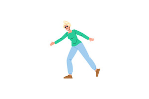Woman walking carefully maintaining, a Person Illustration by pikepicture