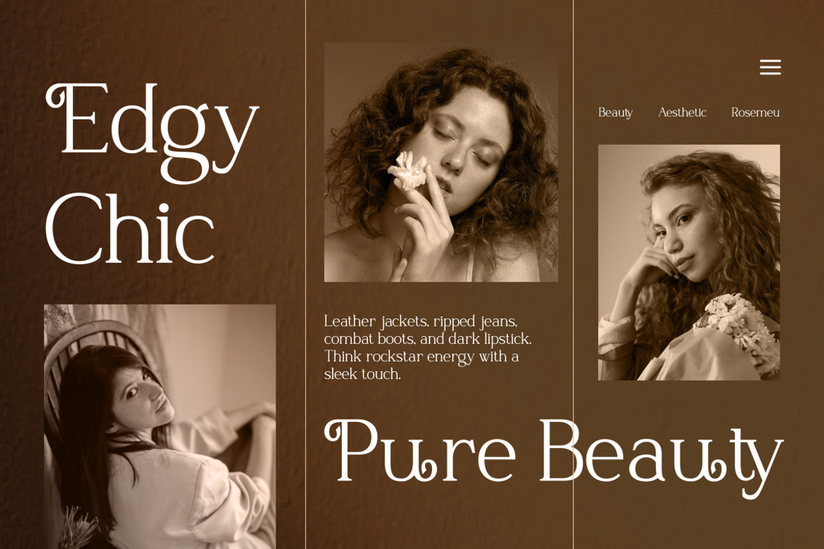 Rosemeu – Modern Aesthetic Serif, a Serif Font by Vadovastd (Photo 2 of 7)