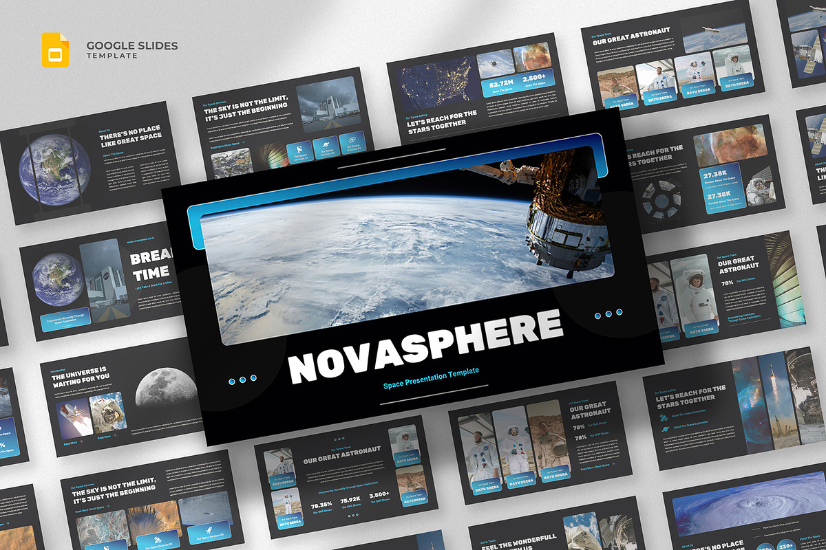 Space & Astronaut Google Slides, a Presentation Template by fluffstudio (Photo 1 of 4)