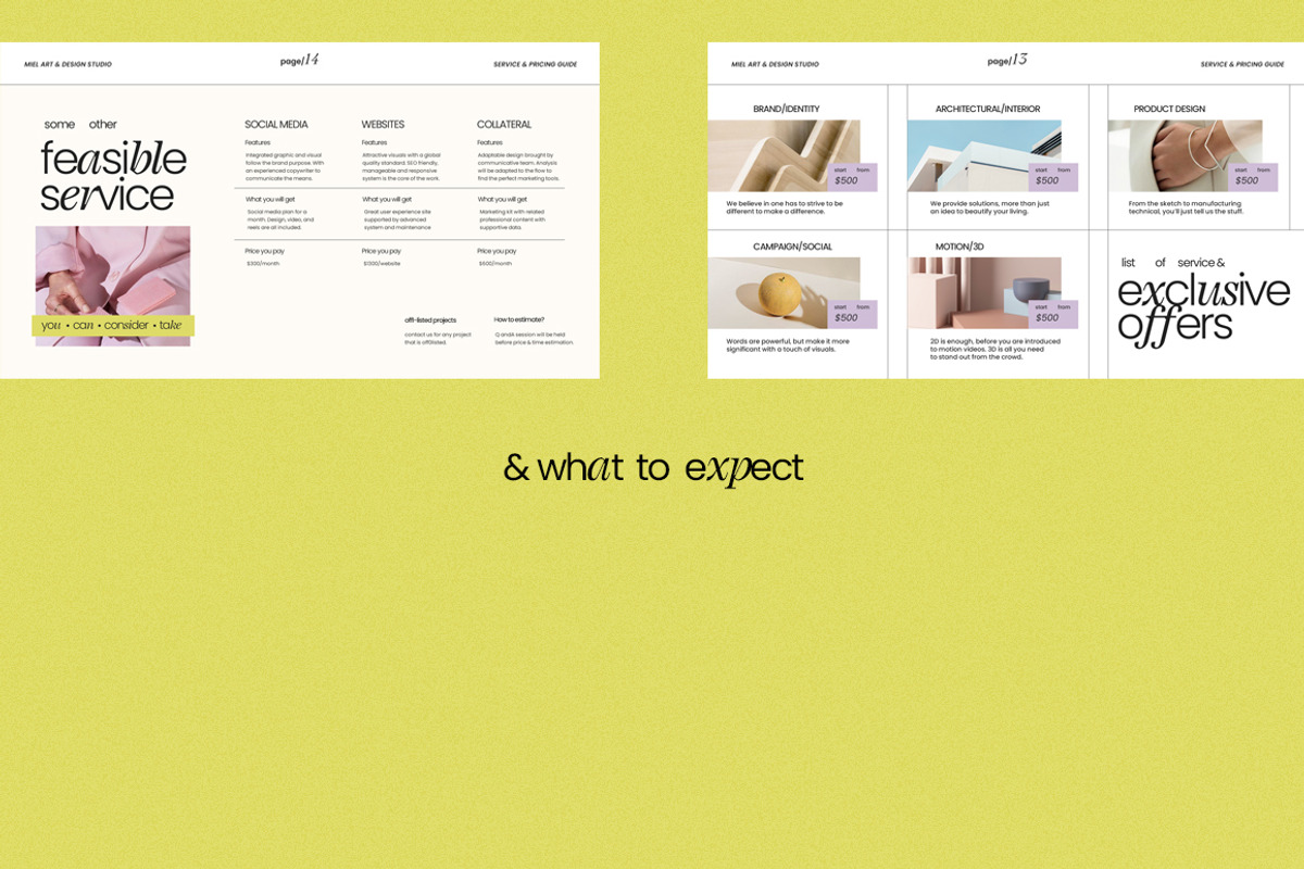 MIEL / Services and Pricing Guide, a Presentation Template by Eviory (Photo 6 of 10)