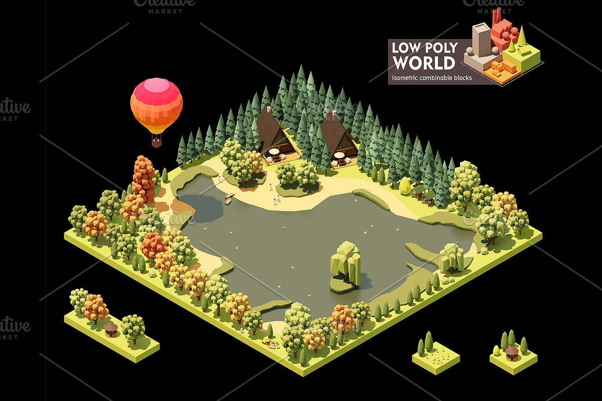 Vector isometric world map elements, an Object Illustration by tele52 (Photo 32 of 39)