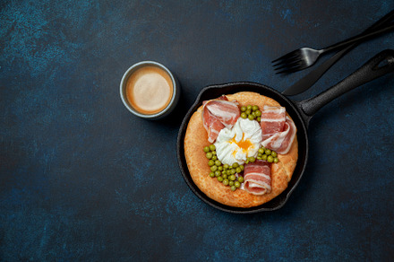 breakfast with savory dutch baby pan