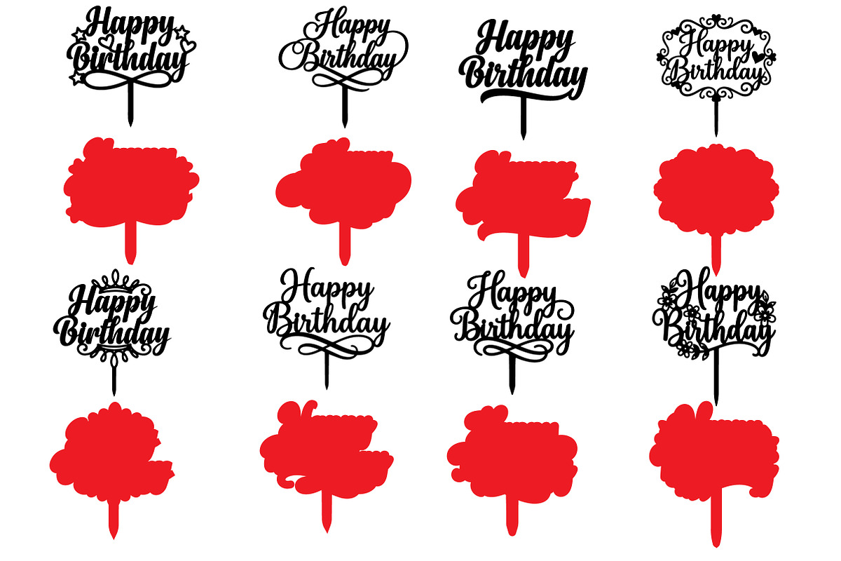 Birthday Cake Topper Laser Cut SVG, an Object Graphic by DreamCafeArt (Photo 5 of 6)