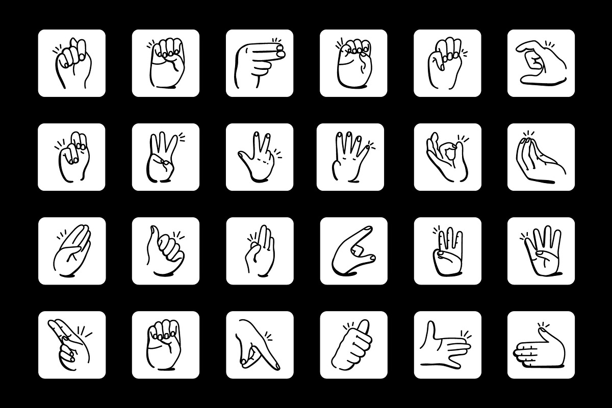 Collection of Sign Language Icons