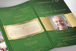 Green Gold Legal Trifold Funeral