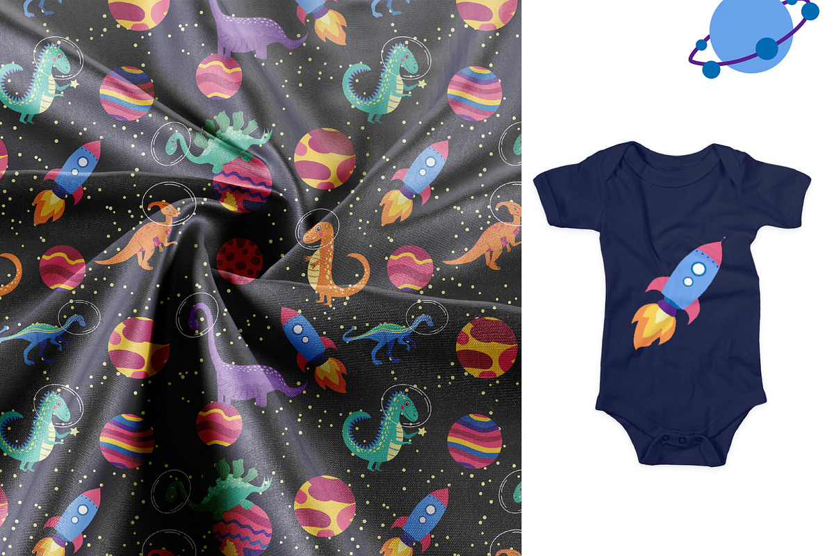 Dino in cosmos patterns, a Pattern Graphic by Michiru13 (Photo 3 of 23)