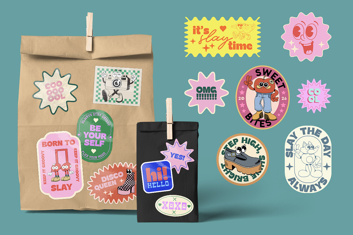 Vibe Check Sticker Pack, an Object Graphic by Alina Sh (Photo 5 of 11)