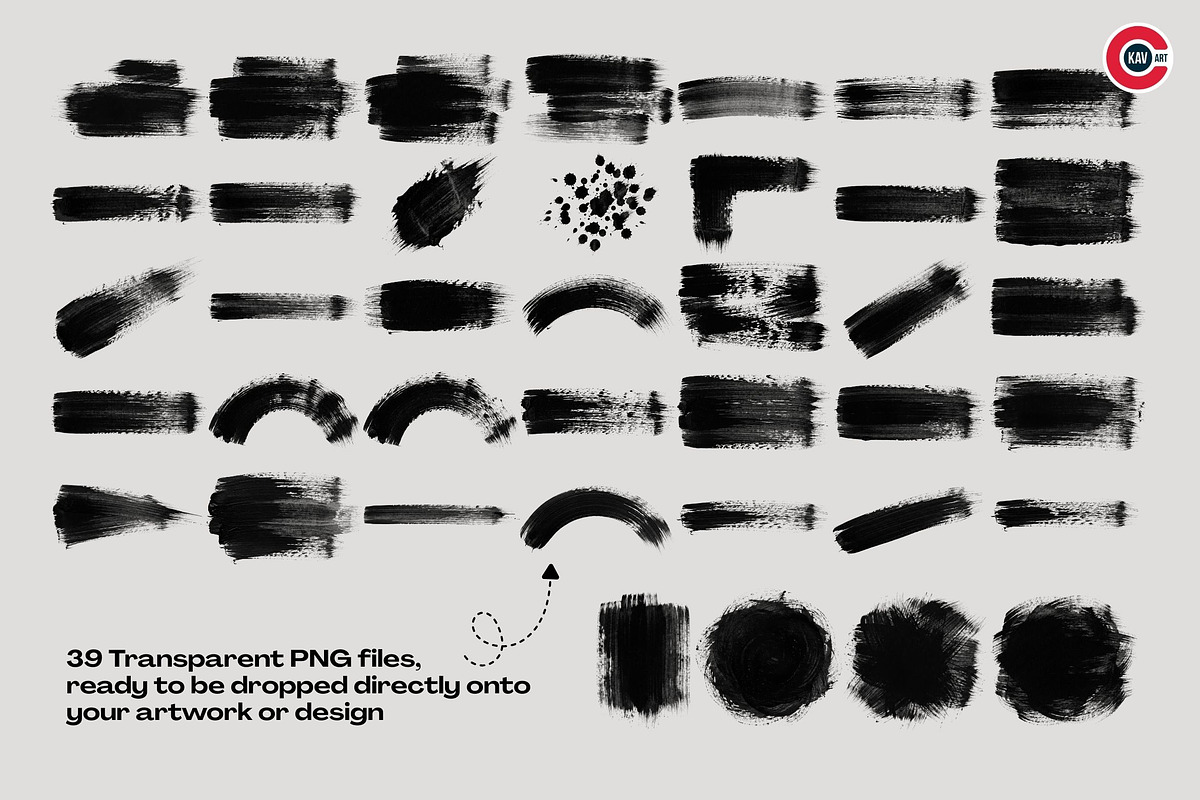 Realistic Black Brush Stroke Overlay, an Object Graphic by C-Kav (Photo 4 of 4)