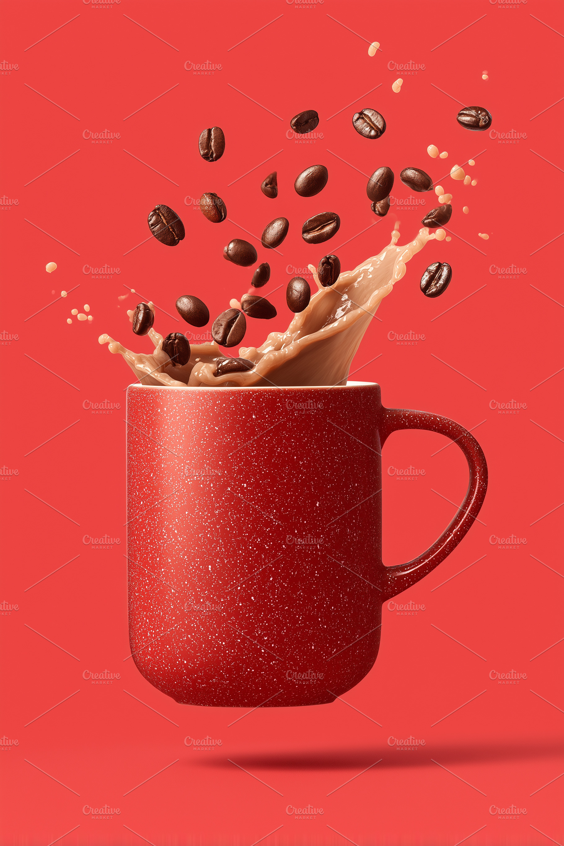 Coffee beans and a splash of coffee, a Food & Drink Photo by MistyDay