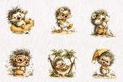 Whimsical Summer Hedgehog PNG, an Animal Illustration by CreationArt (Thumbnail 2 of 7)