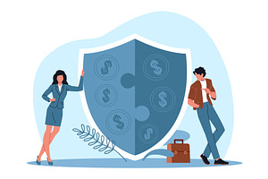 Joint liability insurance of, a Person Illustration by YummyBuum