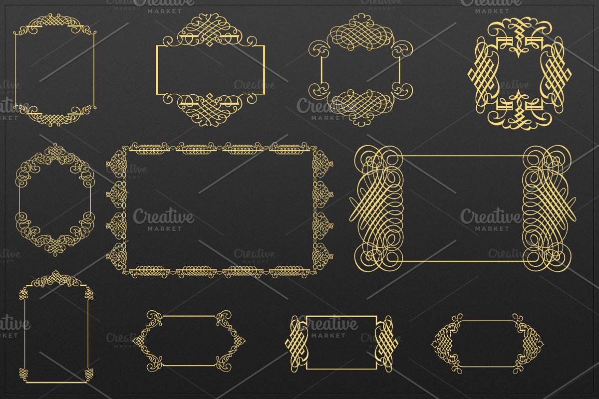 100 Calligraphic Vector Frames Set, a Decorative Illustration by Zver (Photo 6 of 6)