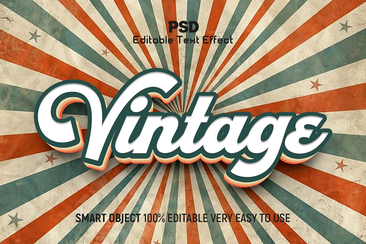 Vintage Retro 3D Text Effect PSD, a Layer Style Add-On by Design Fly