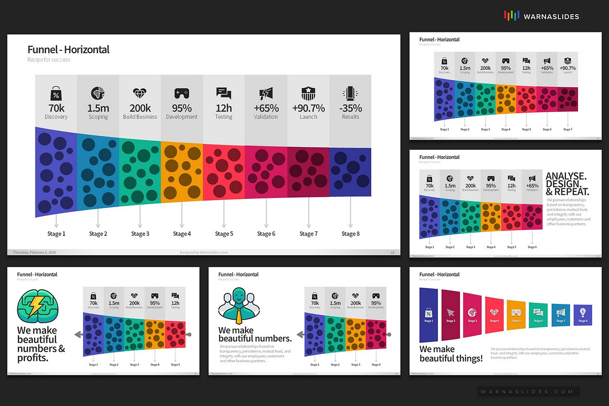 Funnel Diagram PowerPoint Templates, a Presentation Template by Warna Works (Photo 6 of 26)