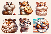 HILARIOUSLY FUNNY HAMSTER CLIPART, an Animal Illustration by Daring Digies (Thumbnail 2 of 8)