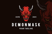 Demon Oni Mask Logo Template, a Branding & Logo Template by vectorwithin (Thumbnail 1 of 3)