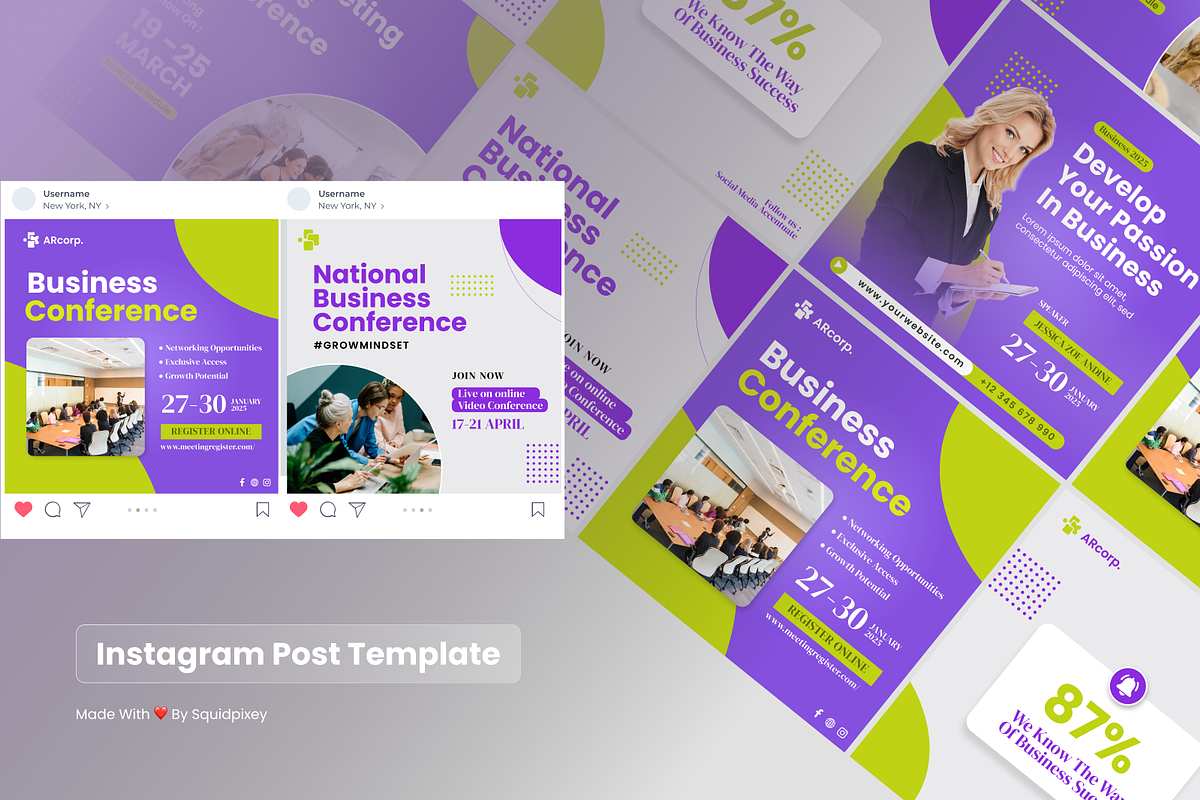 Business Conference Feed Instagram, a Social Media Template by SquidPixey (Photo 5 of 6)